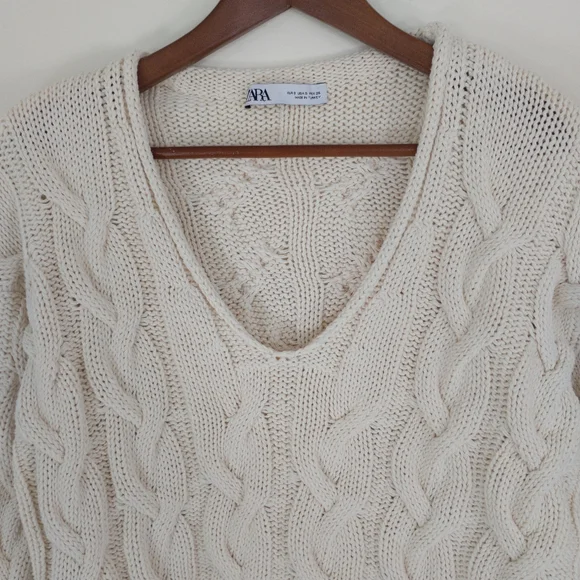 Zara Cable Knit Sweater Size Small - Picture 2 of 8